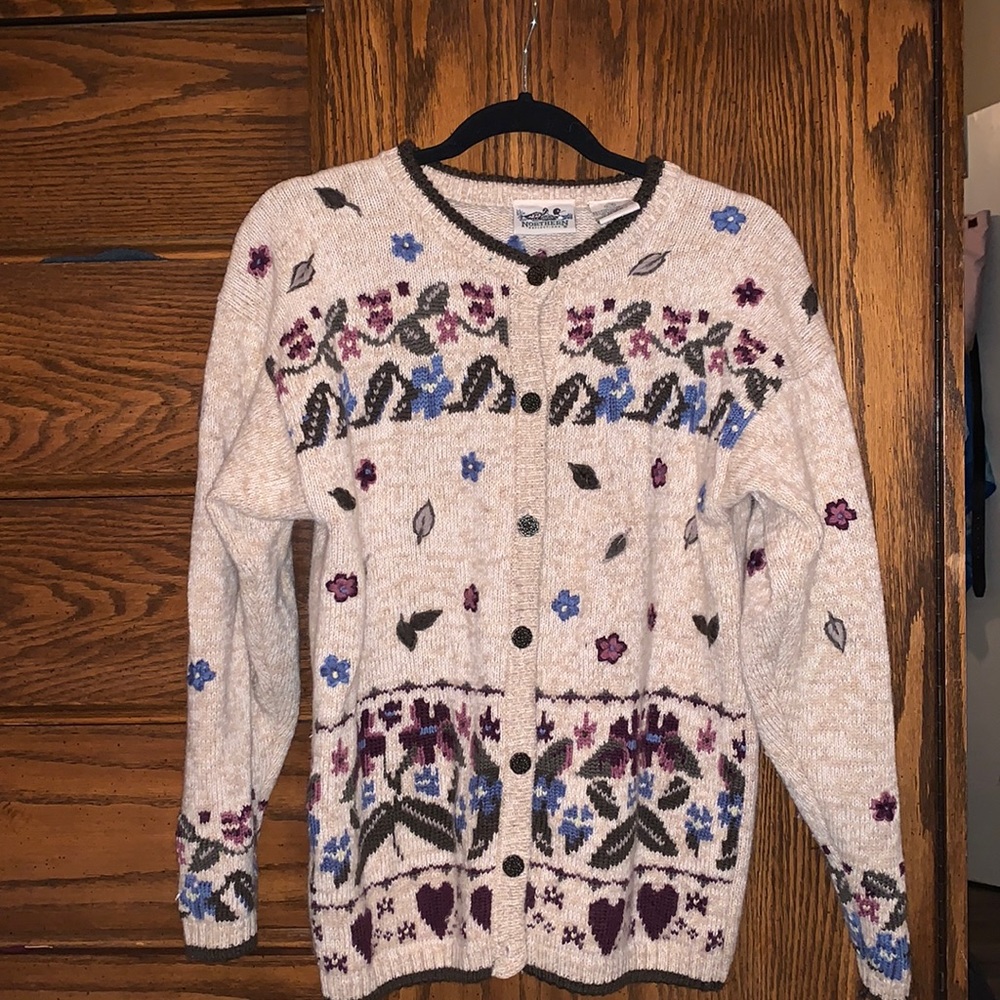 Adorable vintage northern reflections wool blend cardigan